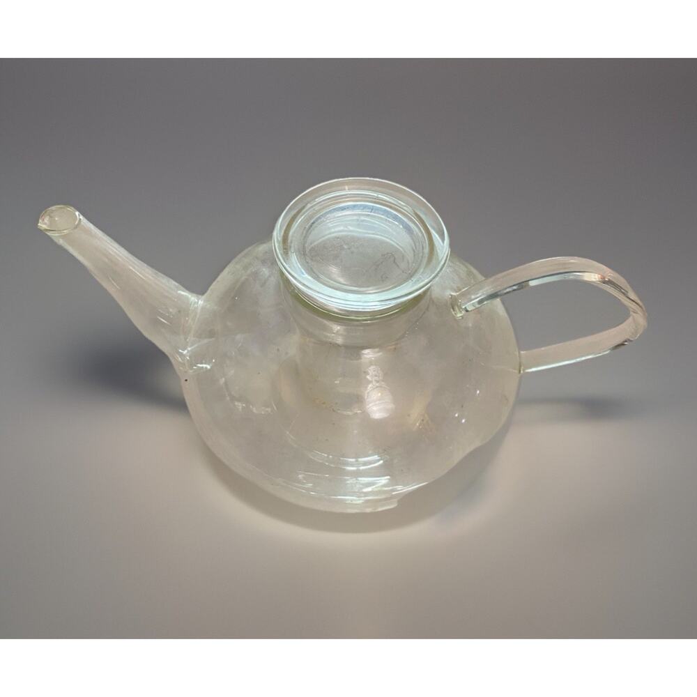 Midcentury Schott Verran Clear Glass Teapot w/ Infuser, Lid Jenaer Glas German